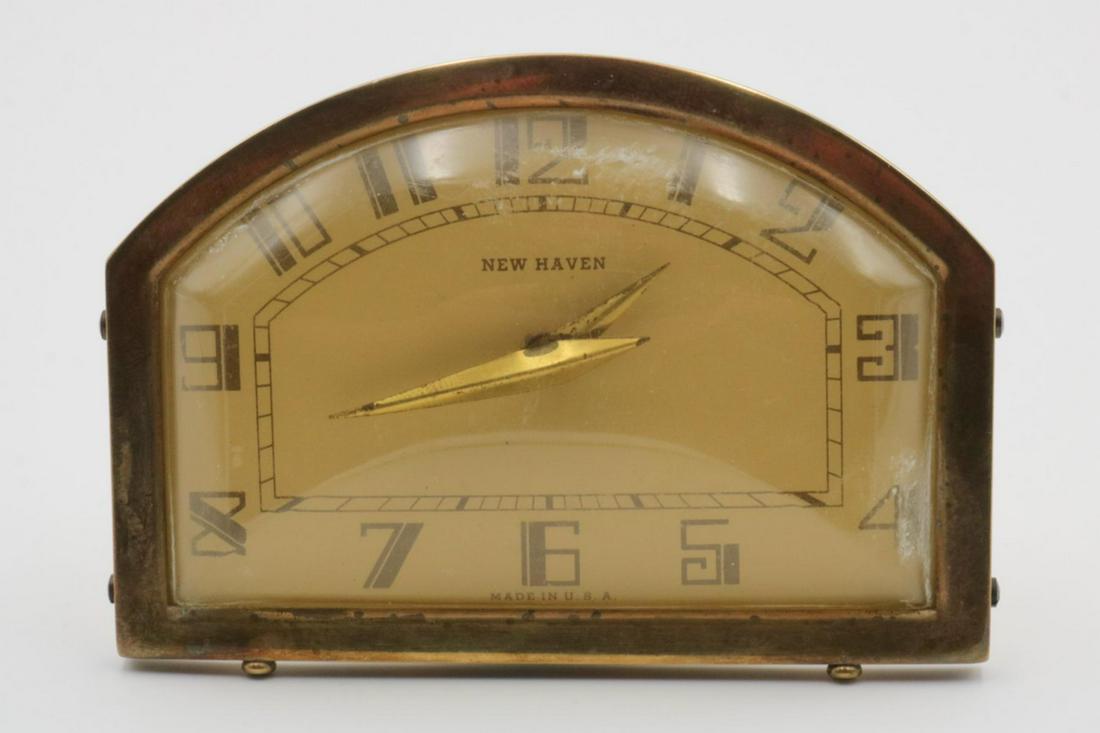 New Haven 1920's Desk Clock: New Haven 1920's Desk Clock. Measures - 3 1/4" high x 4 1/4" wide.