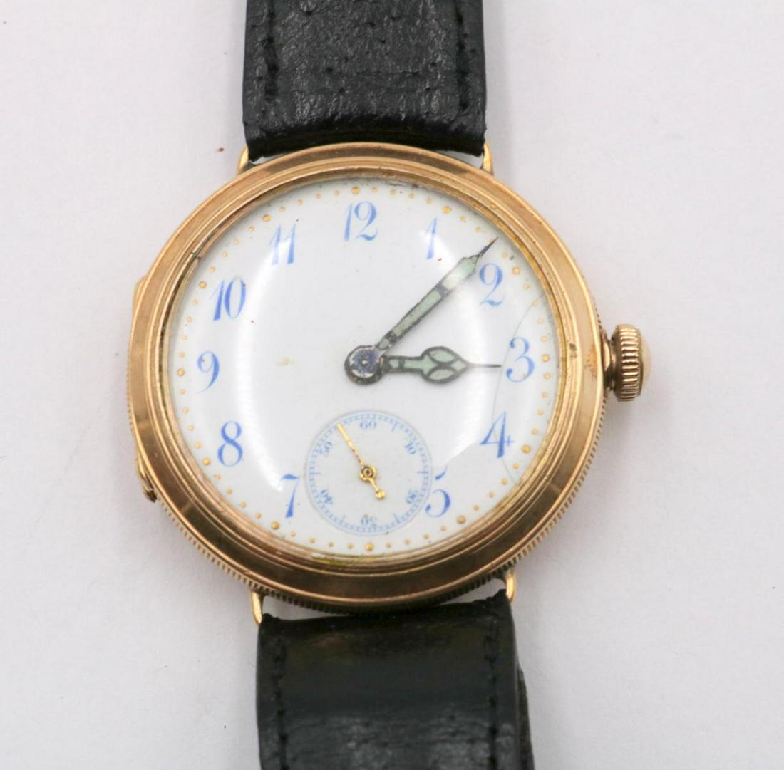 Antique Longines 14Kt Porcelain Face Watch: Antique Longines 14Kt Rose Gold Porcelain Face Pin Set Watch. Measures - 9" long.
