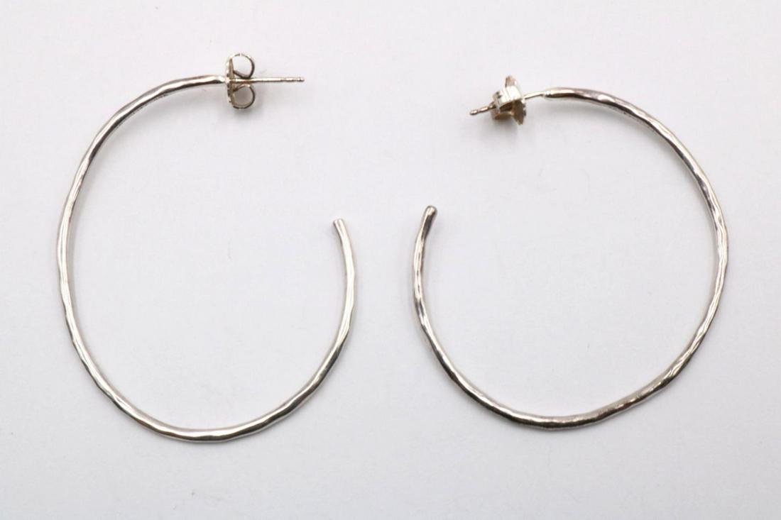 Ippolita Sterling Silver Earrings: Ippolita Sterling Silver Hoop Earrings. Weight - 5.3 grams.