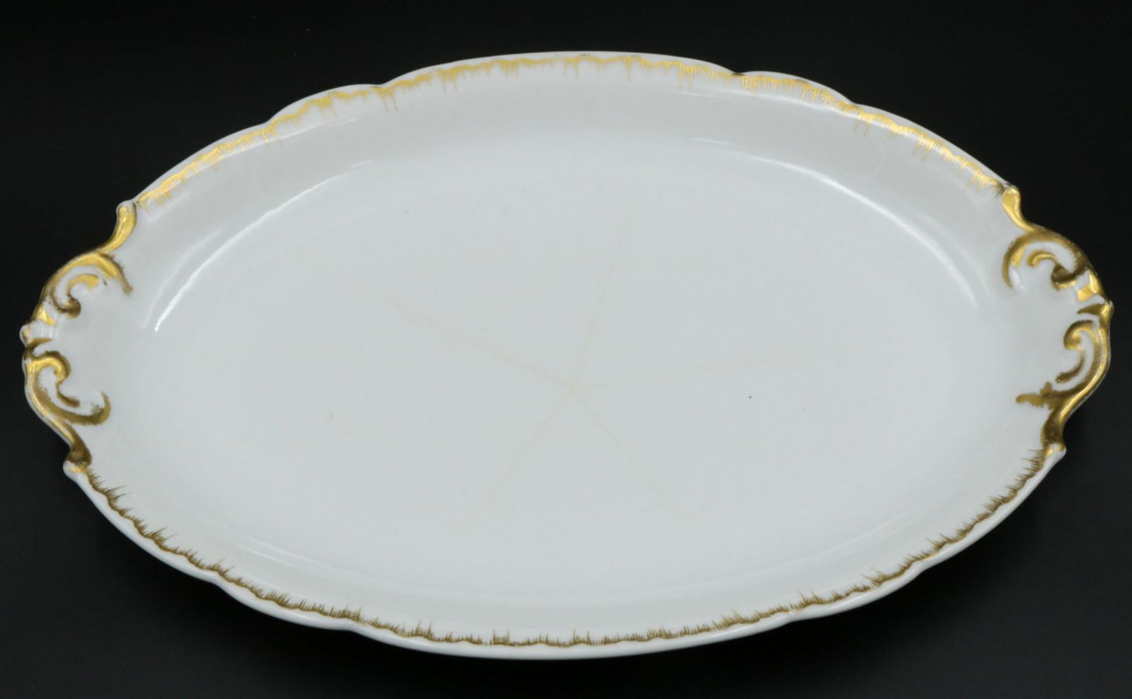 L. Bernardaud & Co. Porcelain Serving Plate: Antique L. Bernardaud & Co. Porcelain Serving Plate. Measures - 11 1/2" long.