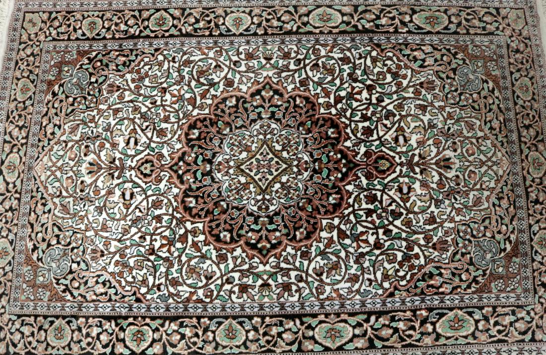 Beautiful 100% Silk Rug: Beautiful 100% Silk Rug. Measures - 73" long x 49" wide.