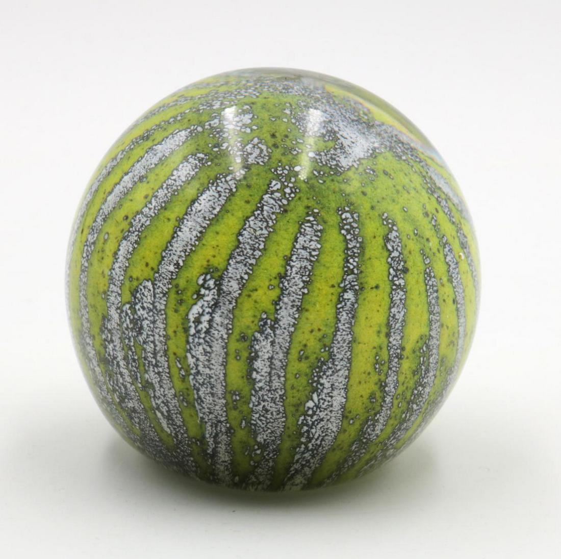 Signed Mdina Art Glass Paperweight: Signed Mdina (Michael Harris) Studio Art Glass Paperweight. Measures - 2 3/4" high.