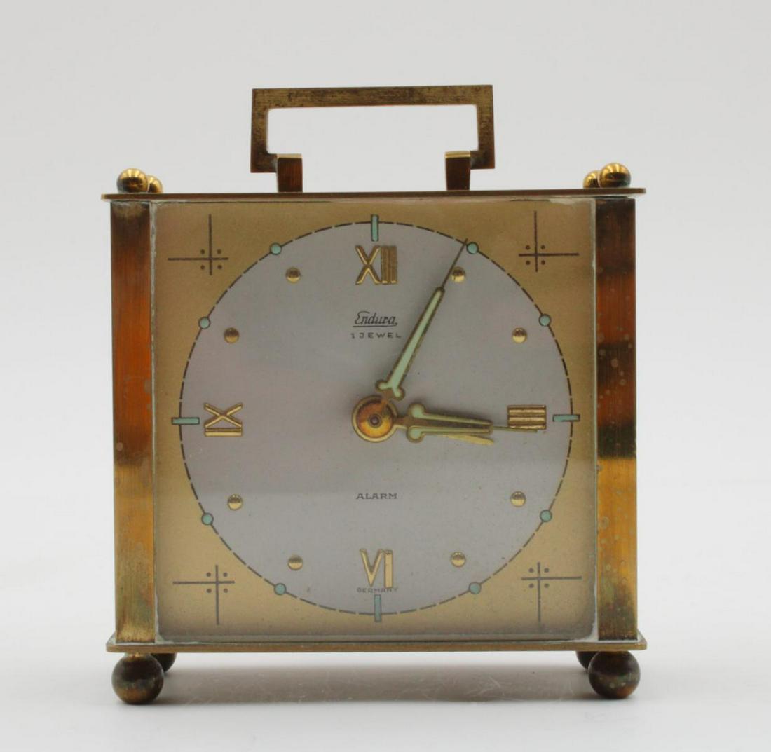 Vintage Endura Alarm Desk Clock: Vintage Endura Alarm Desk Clock. Measures - 3 7/8" high.