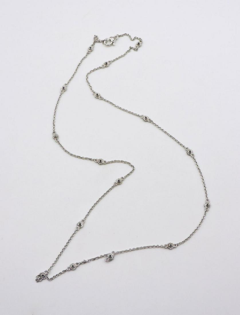 Judith Ripka Sterling Silver Necklace: Judith Ripka Sterling Silver Necklace. Measures - 35" long. Weight - 18.2 grams.