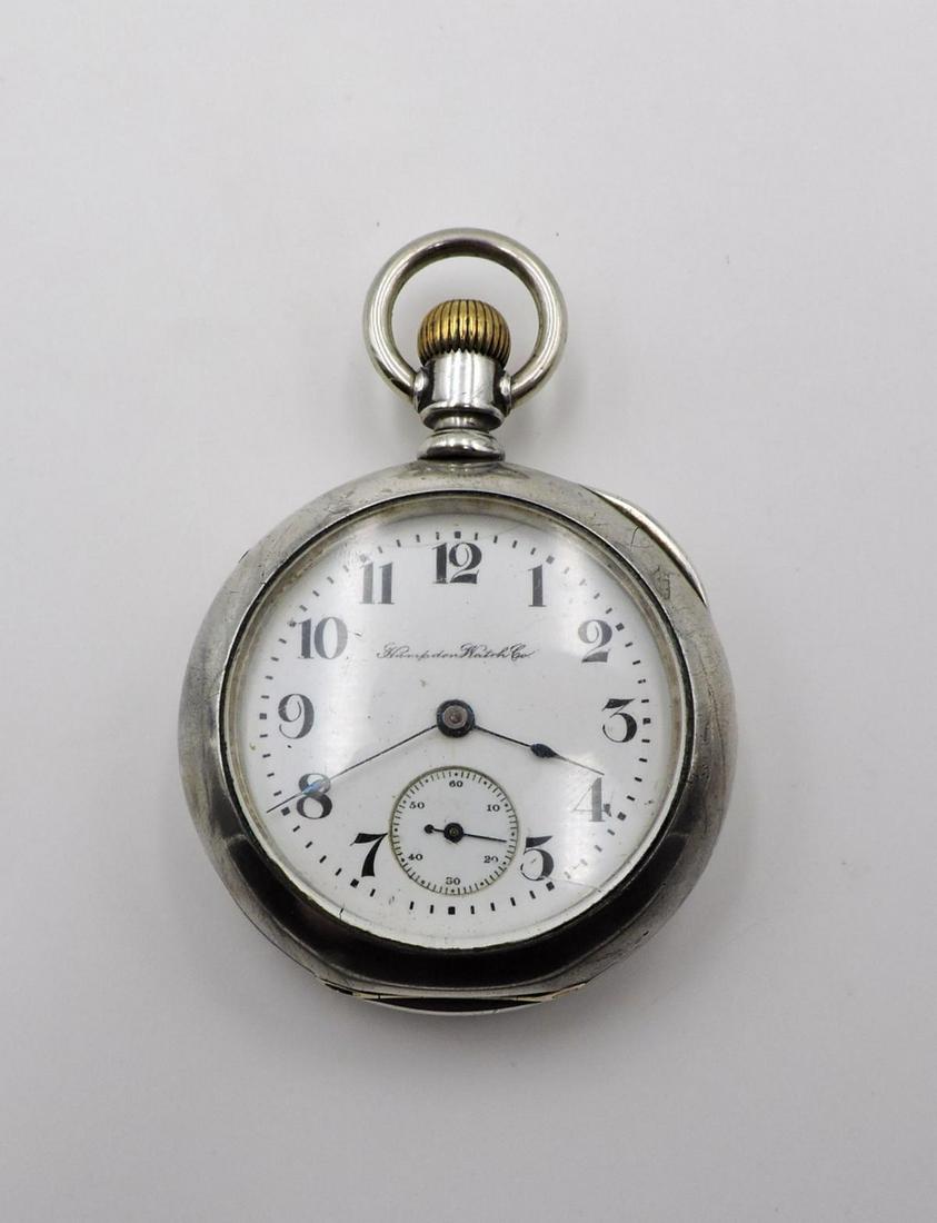 Hampden Coin Silver Pocket Watch: Antique Hampden Coin Silver Pocket Watch. Serial number - 2193494, Model - 3, estimated production year - 1906, Size - 18, 15 jewels.