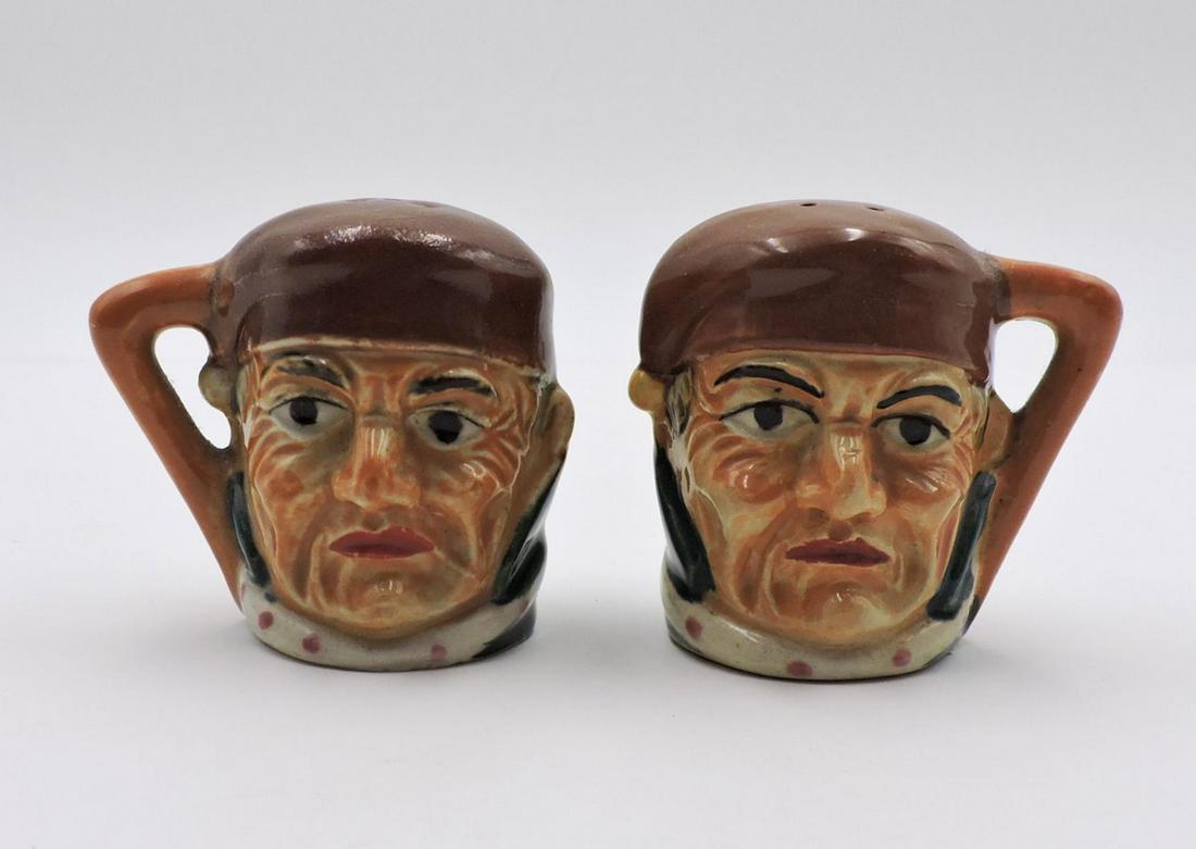English Ceramic Mug Salt & Pepper Shakers: English Ceramic Mug Salt & Pepper Shakers. Measures - 2 3/4" high.