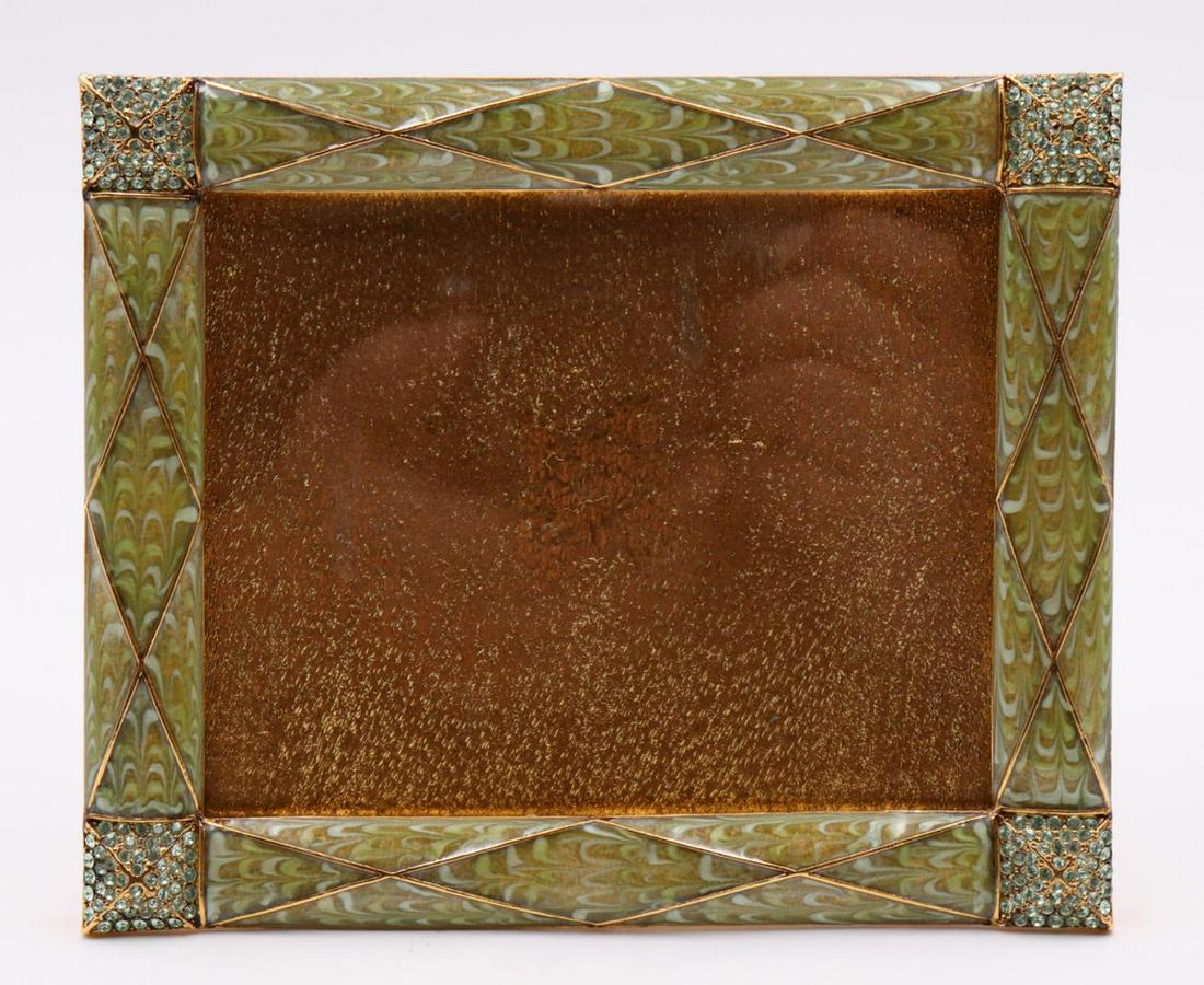 Jay Strongwater Enamel Picture Frame: Jay Strongwater Enamel Picture Frame. Measures - 4 3/4" high x 5 1/2" wide.