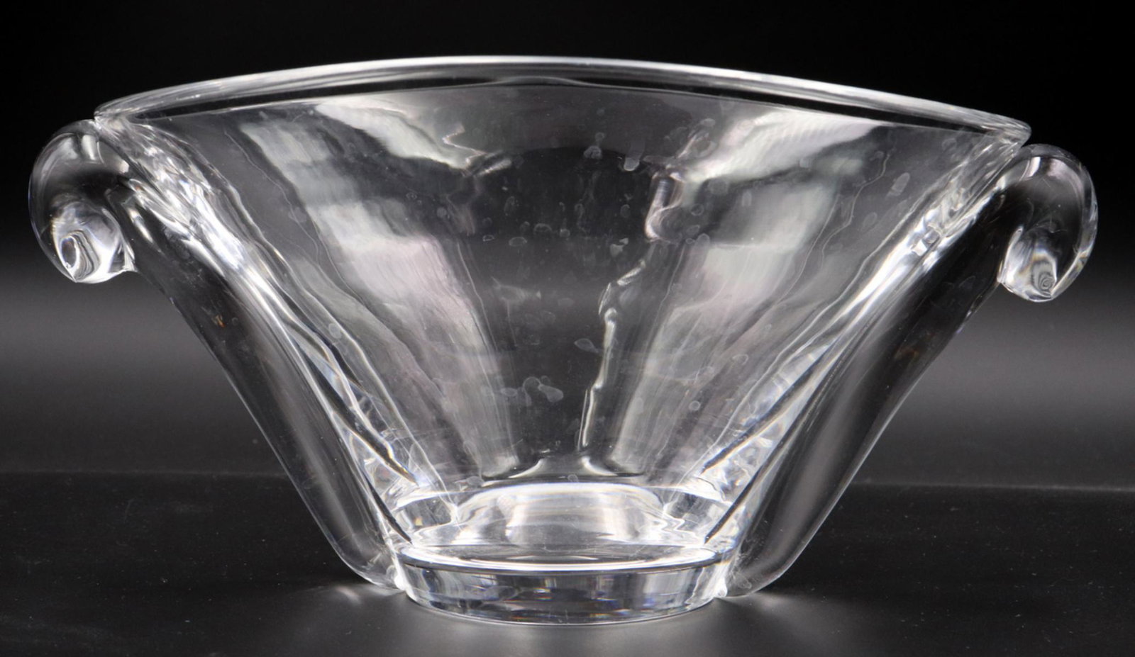 Steuben Crystal Bowl: Steuben Crystal Bowl. Measures - 4 3/4" high x 9 1/2" wide.