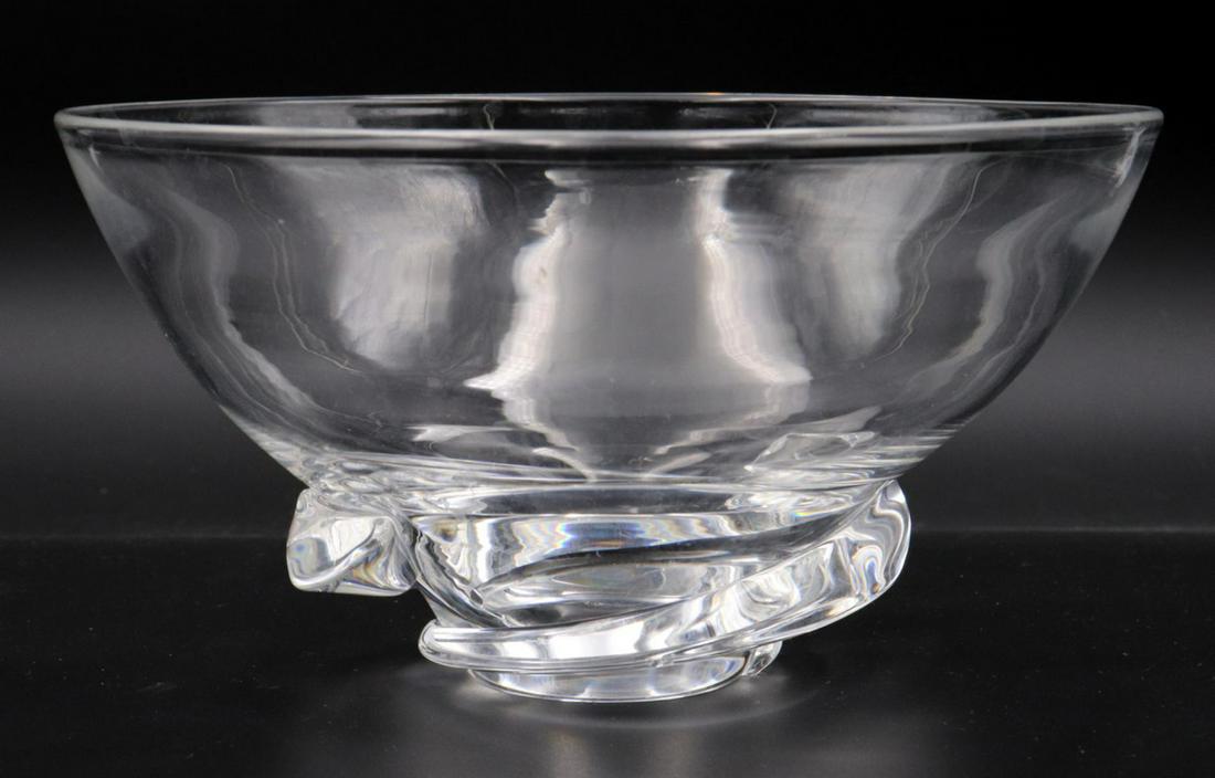 Steuben Crystal Bowl: Steuben Crystal Bowl. Measures - 3 3/4" high x 7 1/4" diameter.