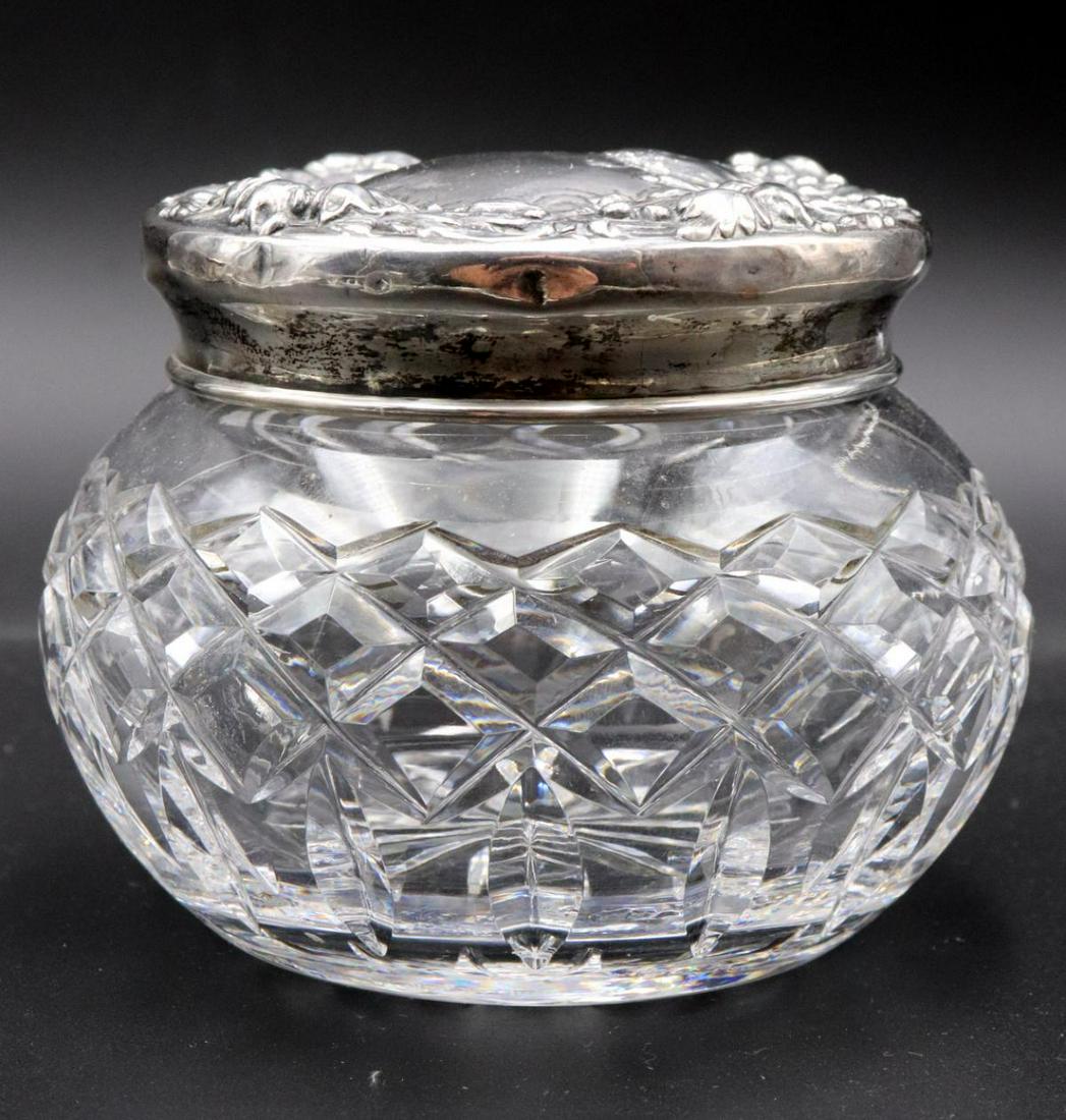 Antique Sterling & Crystal Powder Jar