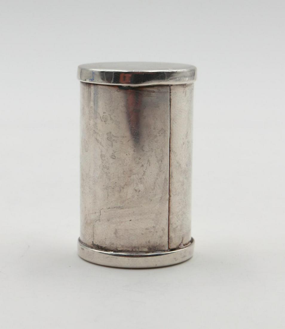 Vintage Tiffany & Co. Sterling Pill Box: Vintage Tiffany & Co. Sterling Pill Box. Top seems to be glued. Measures - 1 3/4" long. Weight - 39 grams.