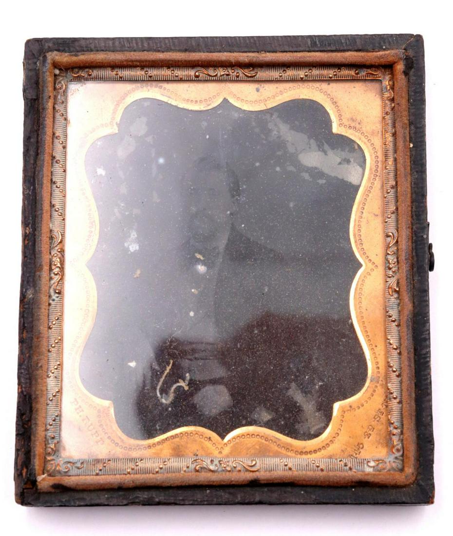 Antique Daguerreotype PH Rupp NYC Picture: Antique Daguerreotype PH Rupp NYC Picture. Measures - 3 3/4" x 3 1/2".