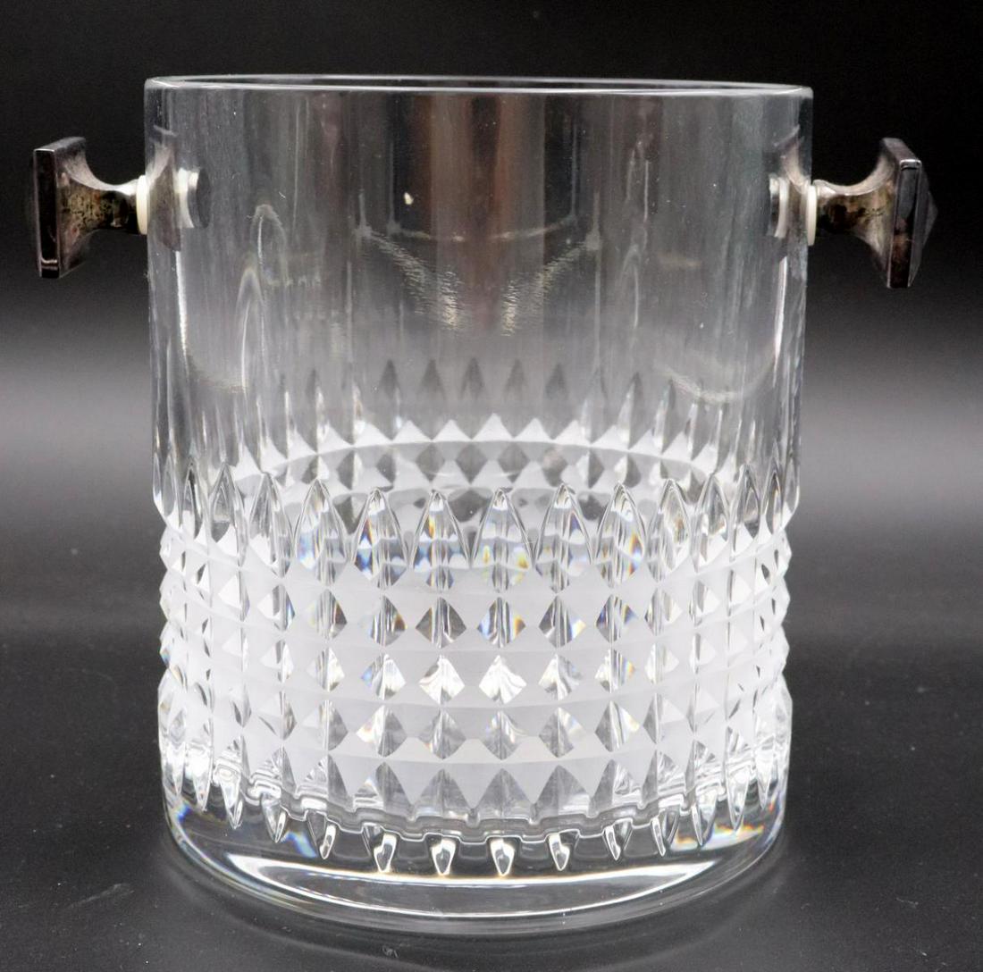 Christofle Crystal & Silver Plated Ice Bucket: Christofle Crystal & Silver Plated Ice Bucket. Measures - 5 1/4" high x 6 1/2" wide.