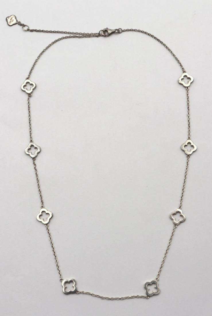 Heidi Klum "Lucky Clover" Sterling Silver Necklace: Heidi Klum "Lucky Clover" Sterling Silver Necklace. Measures - 17" long. Weight - 6.7 grams.