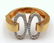 18Kt Yellow Gold Double Oval Diamond Bangle - 2