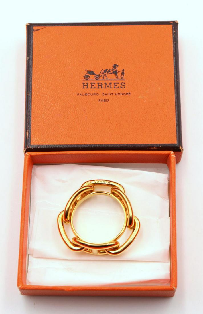 Hermes Permabrass Scarf Ring: Hermes Permabrass Scarf Ring. With original box.