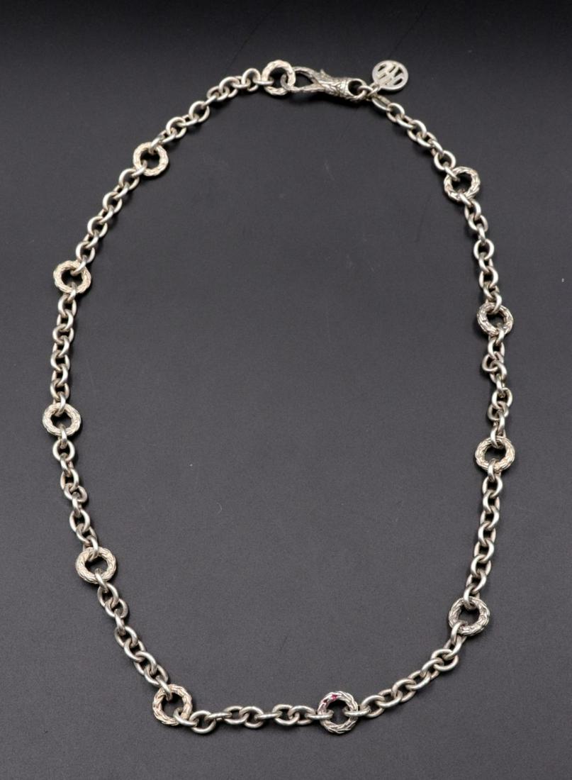 John Hardy Sterling Silver Necklace: John Hardy Sterling Silver Necklace. Measures approx. - 17" long. Weight - 25.4 grams.