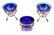 German Art Nouveau 800 Silver & Cobalt Blue Glass Set - 2