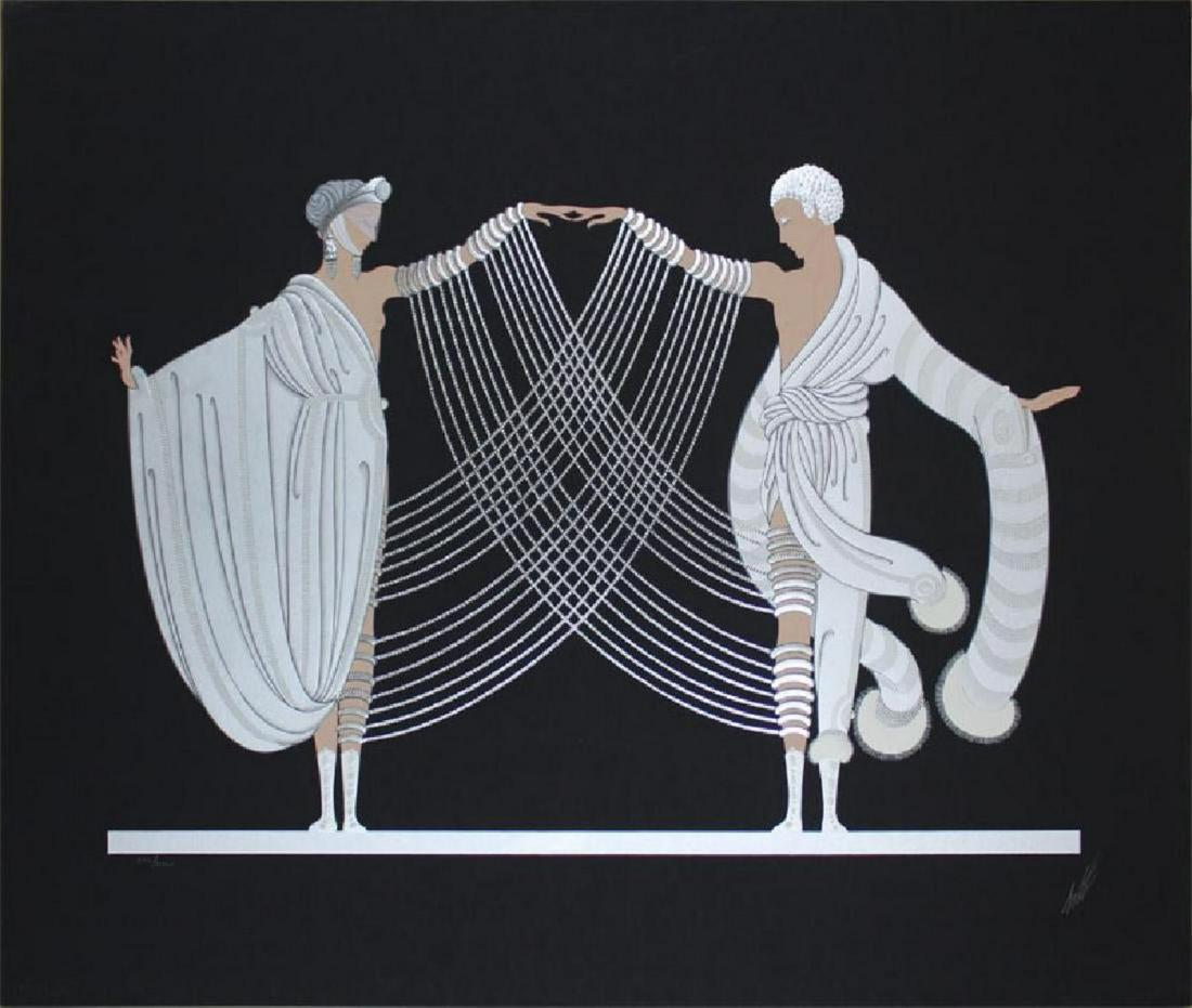 Erte "Marriage Dance" Serigraph: Erte (1892-1990) "Marriage Dance" Limited Edition Serigraph. Year produced - 1984. Serigraph - 29" high x 34" wide. Total with frame - 42" high x 47" wide. Retail - $12,250. Numbered #52/300. Part of