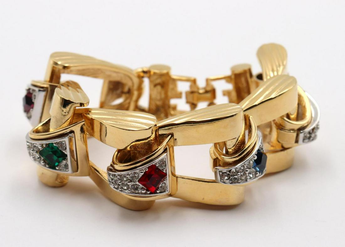 Vintage Givenchy Wide Link Bracelet: Vintage Givenchy Wide Link Bracelet. Measures approx. - 8" long.