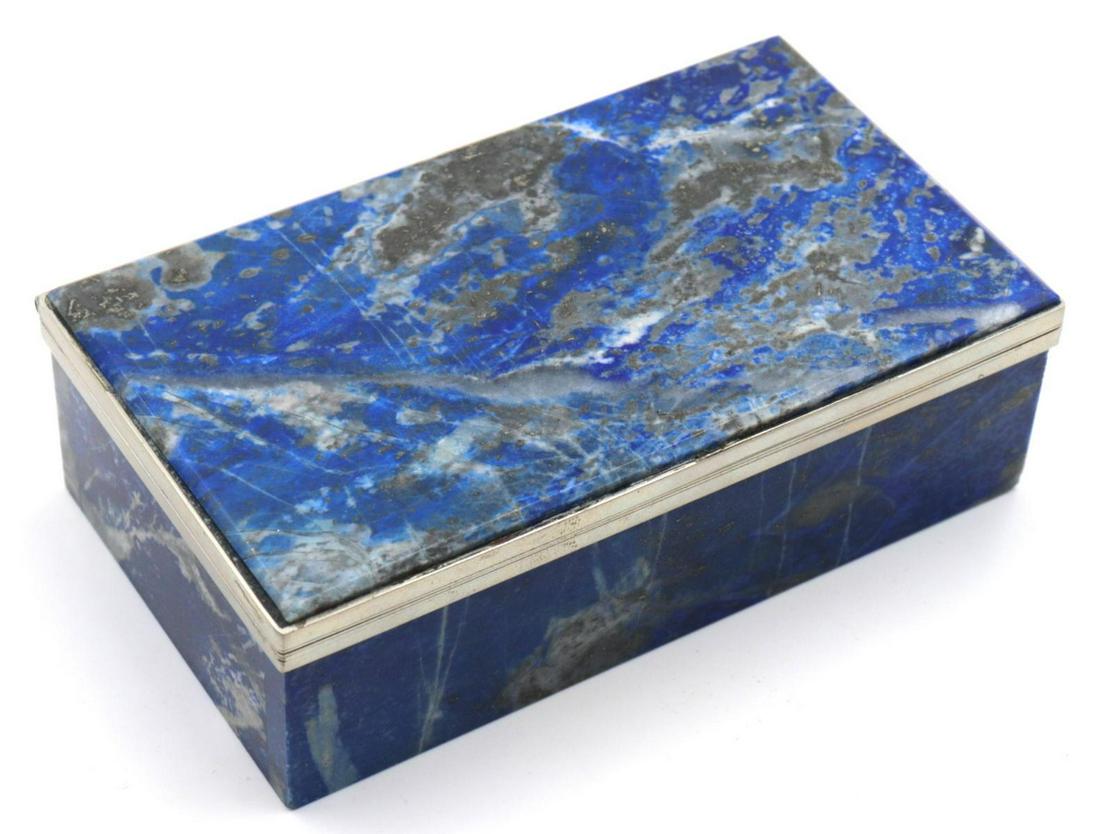 Lapis Lazuli Box: Lapis Lazuli Box. Measures approx. - 1 1/2" high x 4 1/4" long x 2 1/2" deep.