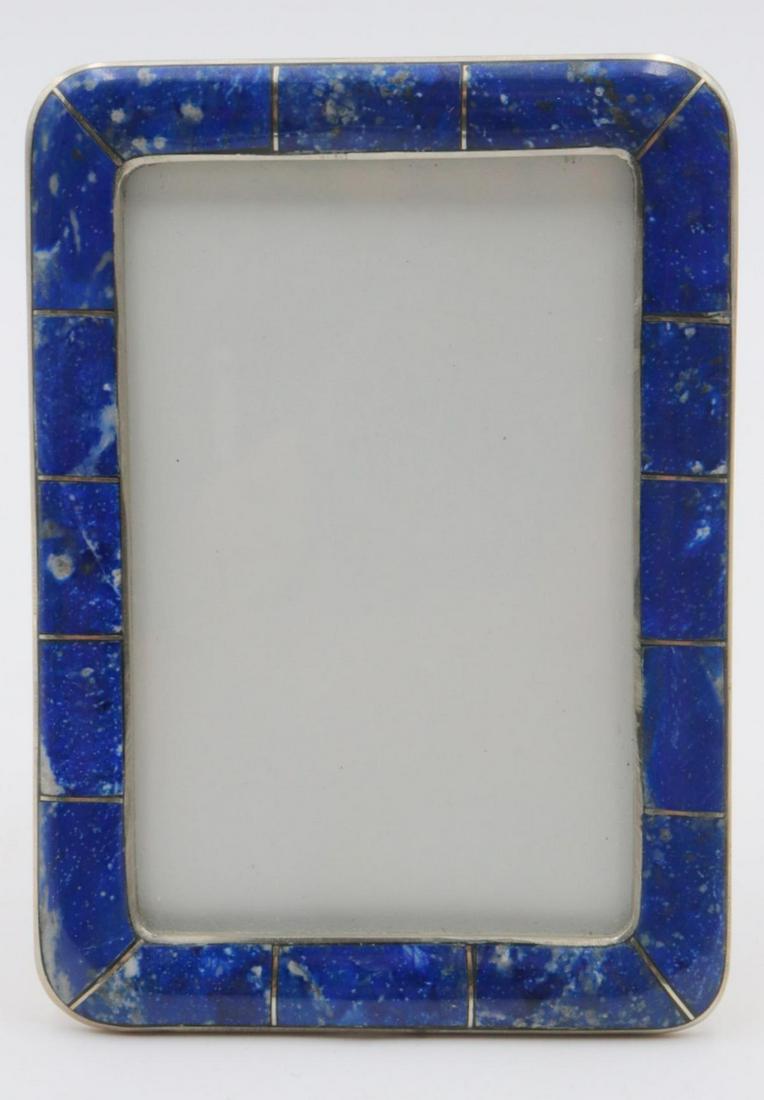 Lapis Lazuli Picture Frame: Lapis Lazuli Picture Frame. Measures approx. - 4 3/8" high x 3 1/8" wide.
