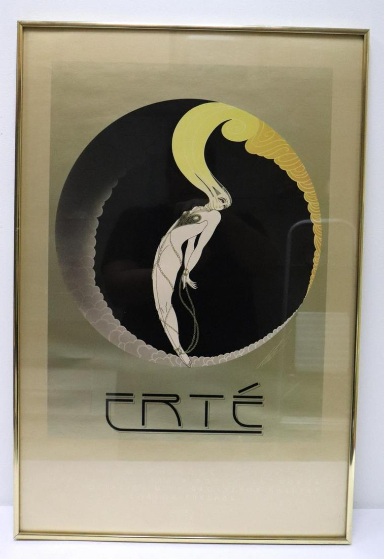 Vintage Erte Poster: Vintage Erte Poster. Measures approx. - 30 1/4" high x 20 1/4" wide.