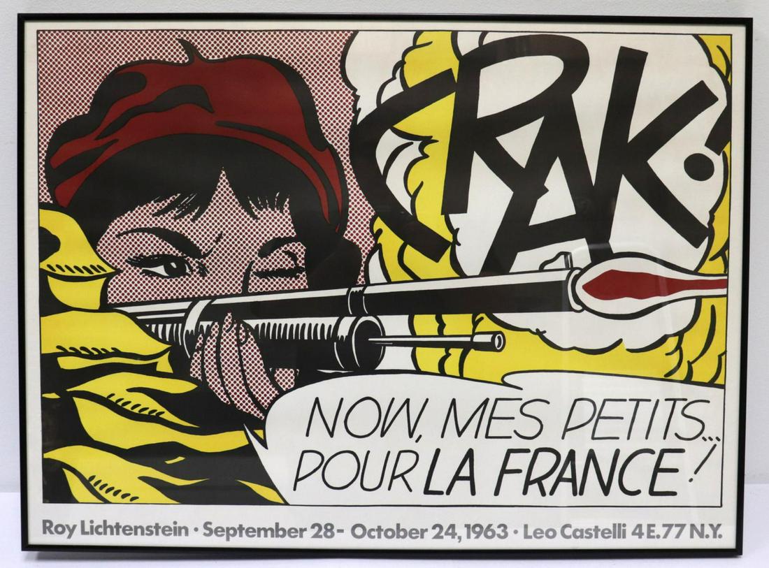 Roy Lichtenstein "Crak" Poster: Roy Lichtenstein "Crak" Poster. Measures approx. - 21 1/4" high x 29" wide.