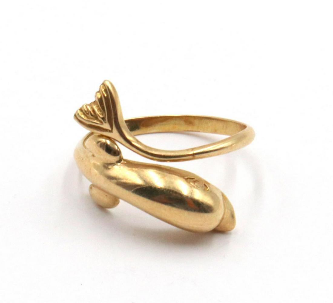 14Kt Yellow Gold Dolphin Ring: 14Kt Yellow Gold Dolphin Ring. Weight - 1.9 dwt. Size - 7.