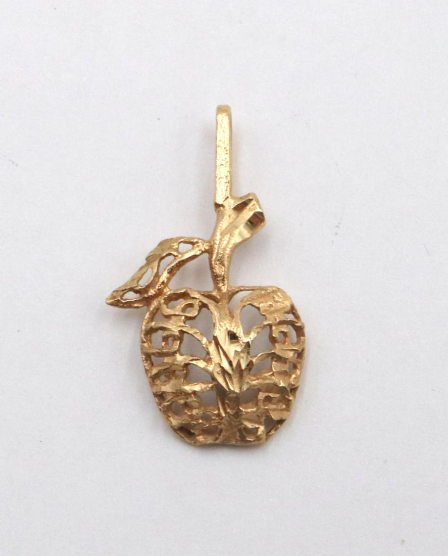 14Kt Yellow Gold Apple Charm: 14Kt Yellow Gold Apple Charm. Weight - 0.9 dwt.