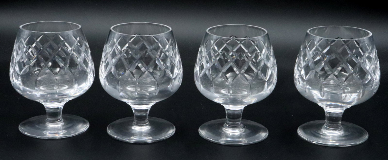 4 Pc. Cartier Crystal Snifters: 4 Pc. Cartier Crystal Snifters. Measures approx. - 3 1/2" high x 2 5/8" diameter.