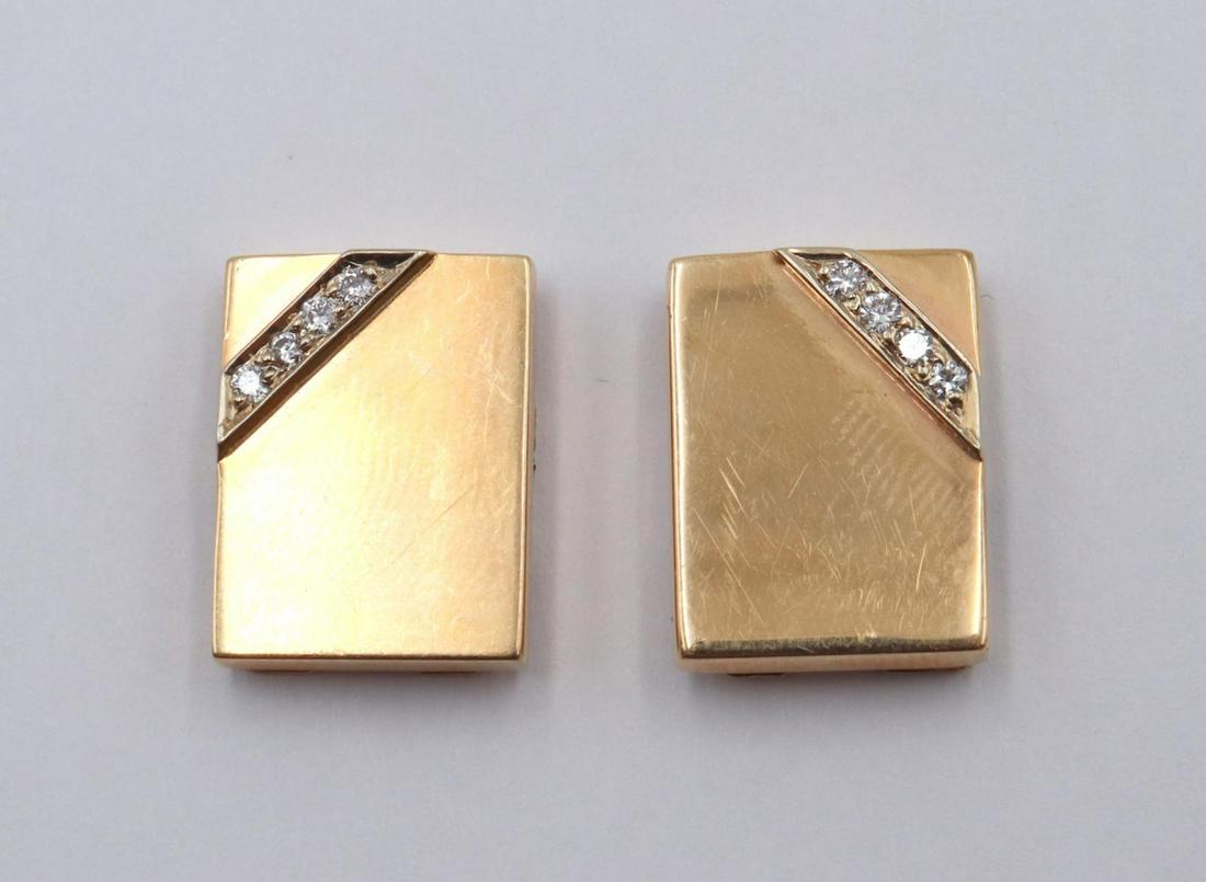 14Kt Yellow Gold & Diamond Button Covers (1 of 2)