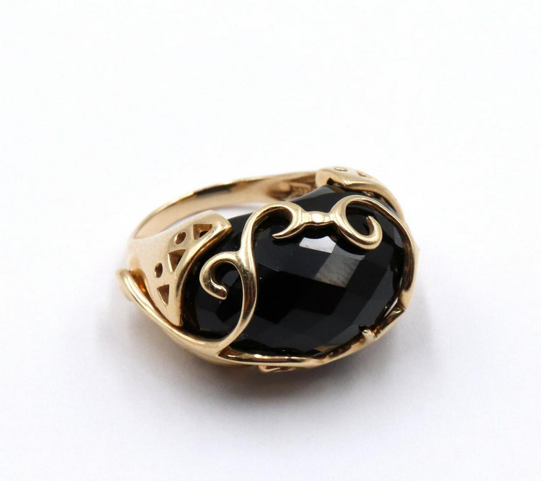 14Kt Yellow Gold Onyx Filigree Ring (1 of 3)
