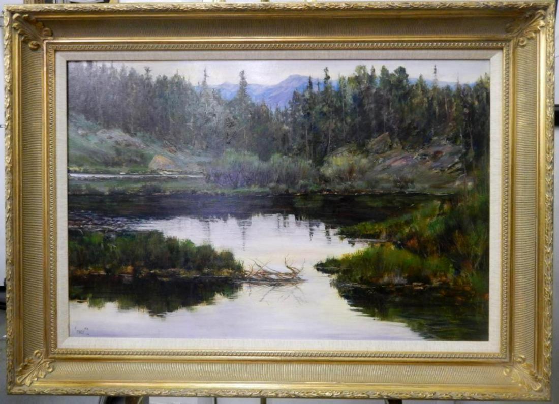 Karol Mack (USA b1949) Landscape Oil on Masonite (1 of 3)