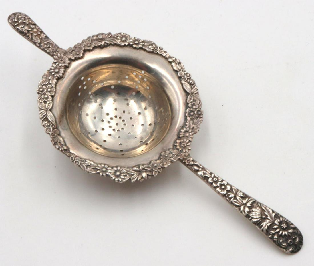 Kirk & Sons "Repousse" Sterling Tea Strainer (1 of 3)