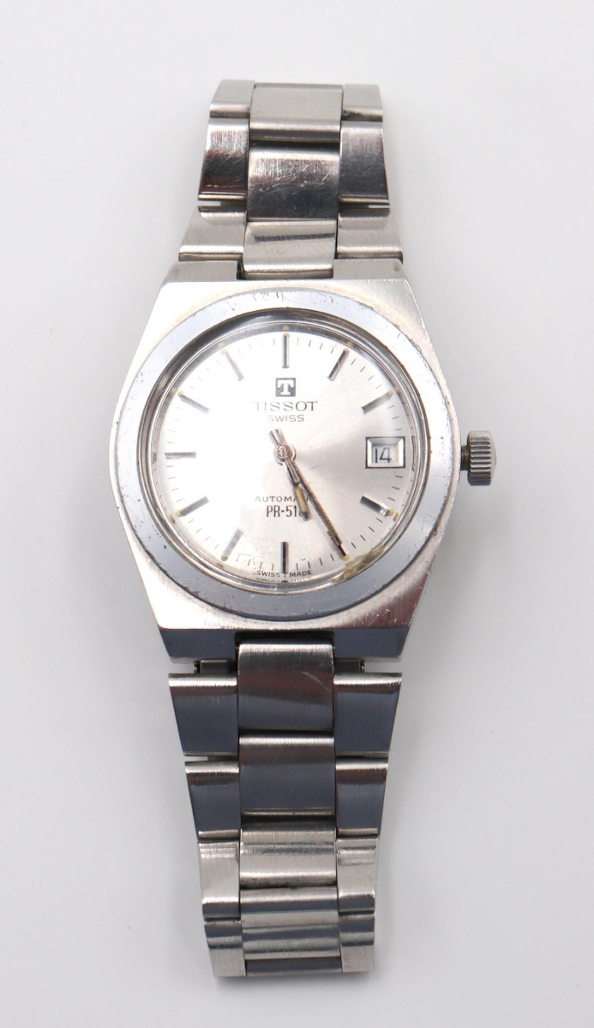 Tissot Stainless Steel Watch: Tissot Stainless Steel Automatic Watch. PR-516.