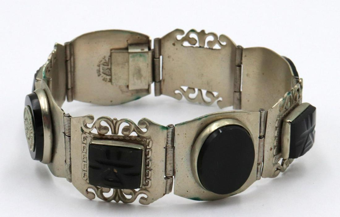 Taxco Sterling & Onyx Bracelet (1 of 2)