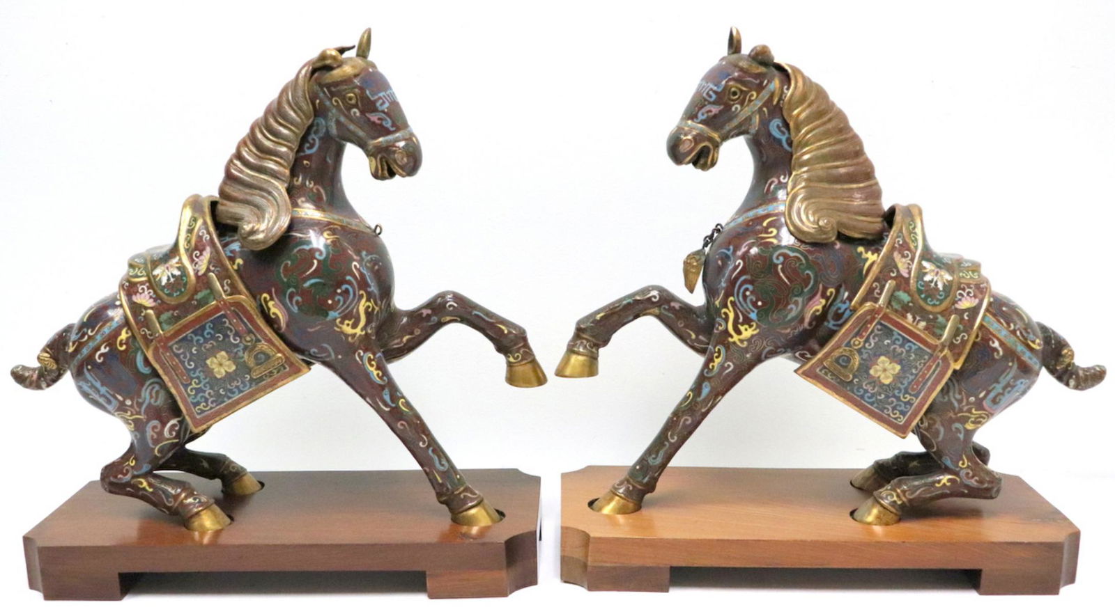 Pair of Chinese Cloisonne Horses (1 of 5)
