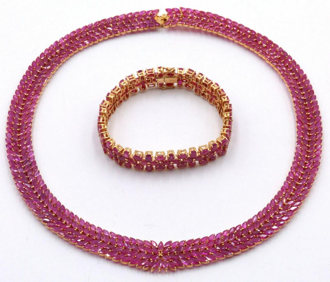 Fabulous 14Kt & 82.89ct. Pink Sapphire Suite (1 of 5)