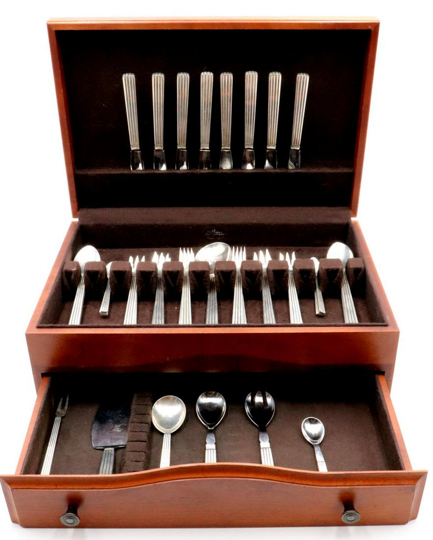 55 Georg Jensen "Bernadotte" Sterling Flatware Set (1 of 7)