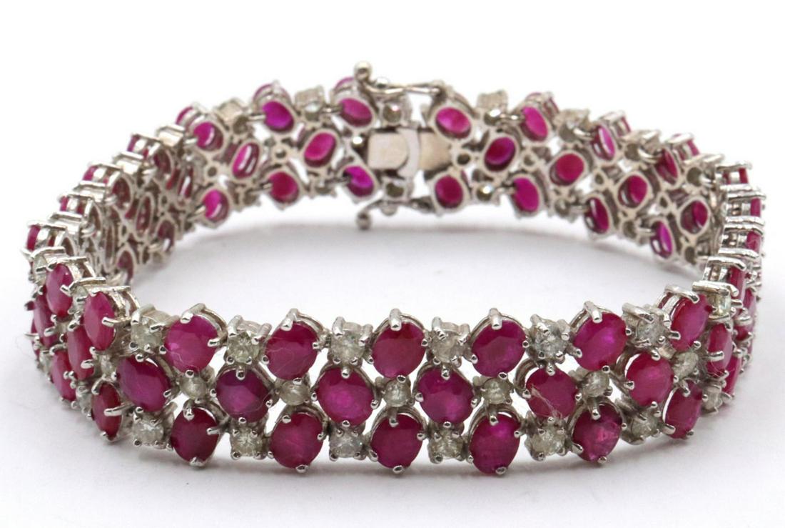 14Kt 23.46ct. Ruby & 5.54ct. Diamond Bracelet (1 of 3)
