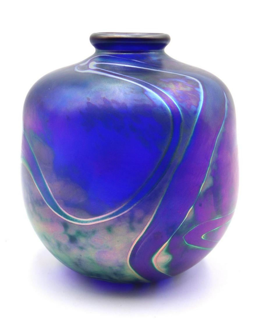 Signed R. Eickholt Studio Art Glass Vase (1 of 3)