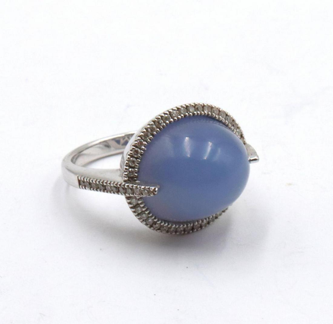 14Kt Chalcedony & Diamond Ring (1 of 2)