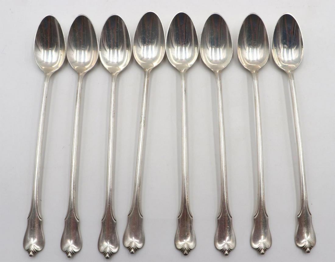 8 Pc. Wallace Sterling Silver Iced Tea Spoons (1 of 3)