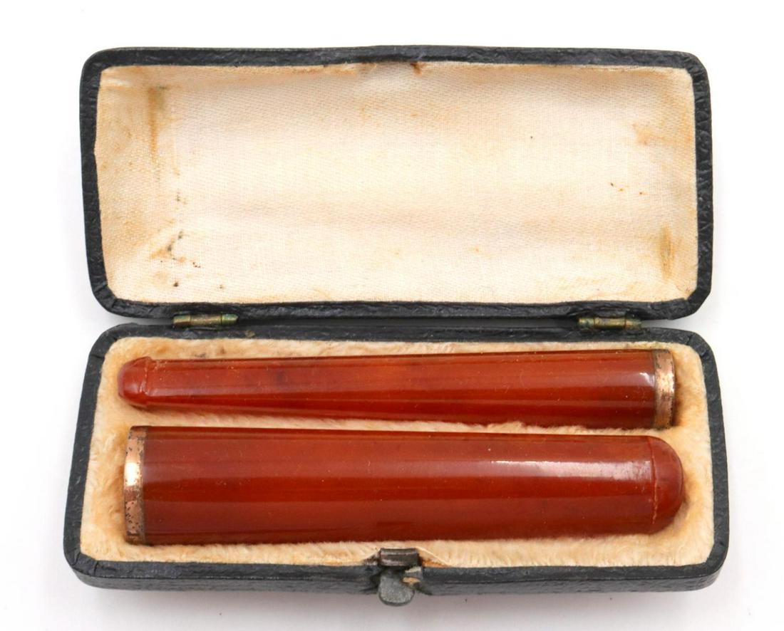 Antique French Amber Cigarette Holders (1 of 1)