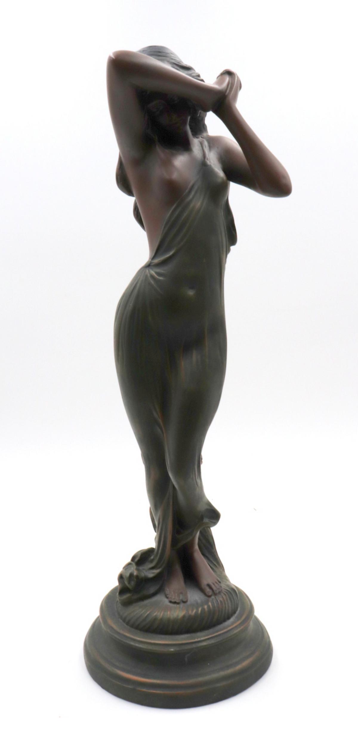 Art Nouveau Style Woman Plaster Sculpture (1 of 3)