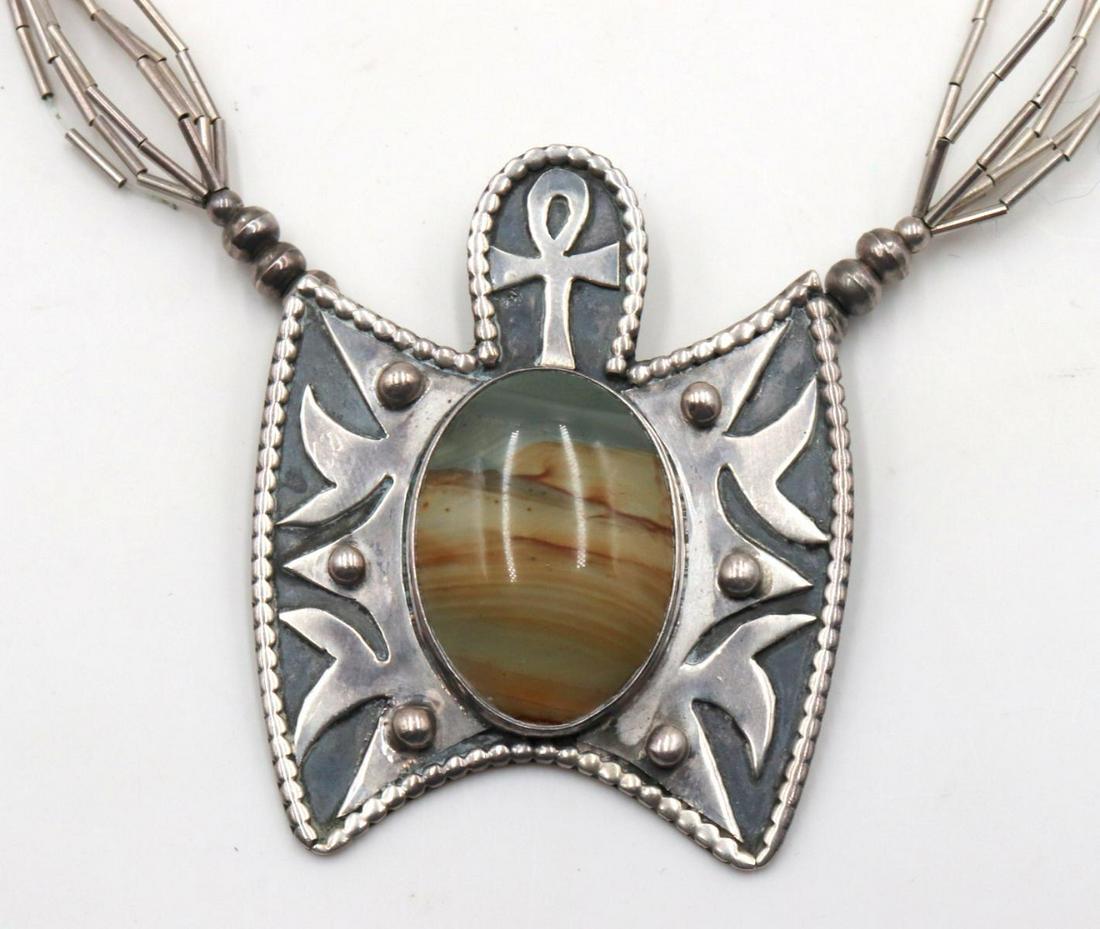 Sterling Silver & Semi-Precious Stone Pendant w/ (1 of 3)
