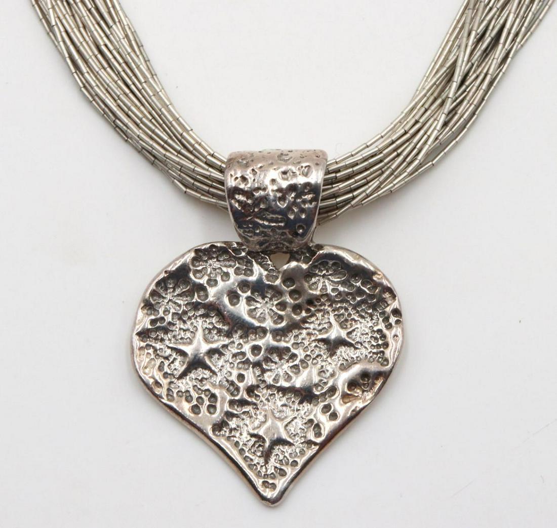 Sterling Silver Necklace w/ Heart Pendant (1 of 3)