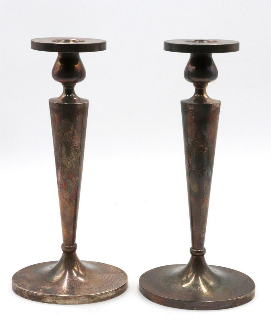 Pair of Sterling Silver Candle Sticks (1 of 4)