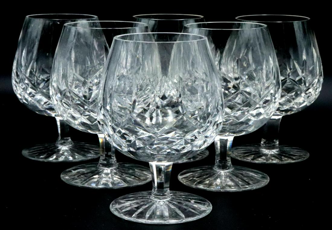 6 Pc. Waterford "Lismore" Crystal Brandy Glasses (1 of 4)